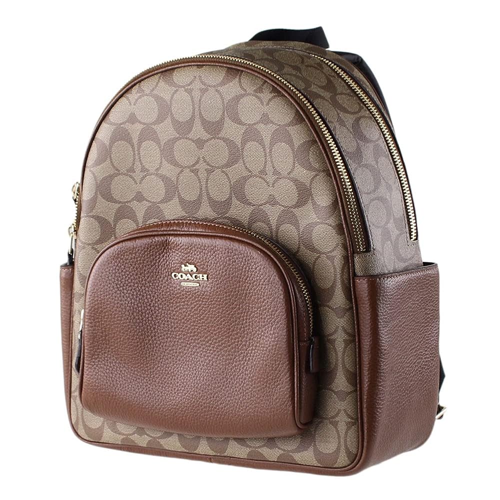 Coach Women's Court Backpack In Signature Canvas (Khaki Coach Women's Court Backpack In Signature Canvas (Khaki