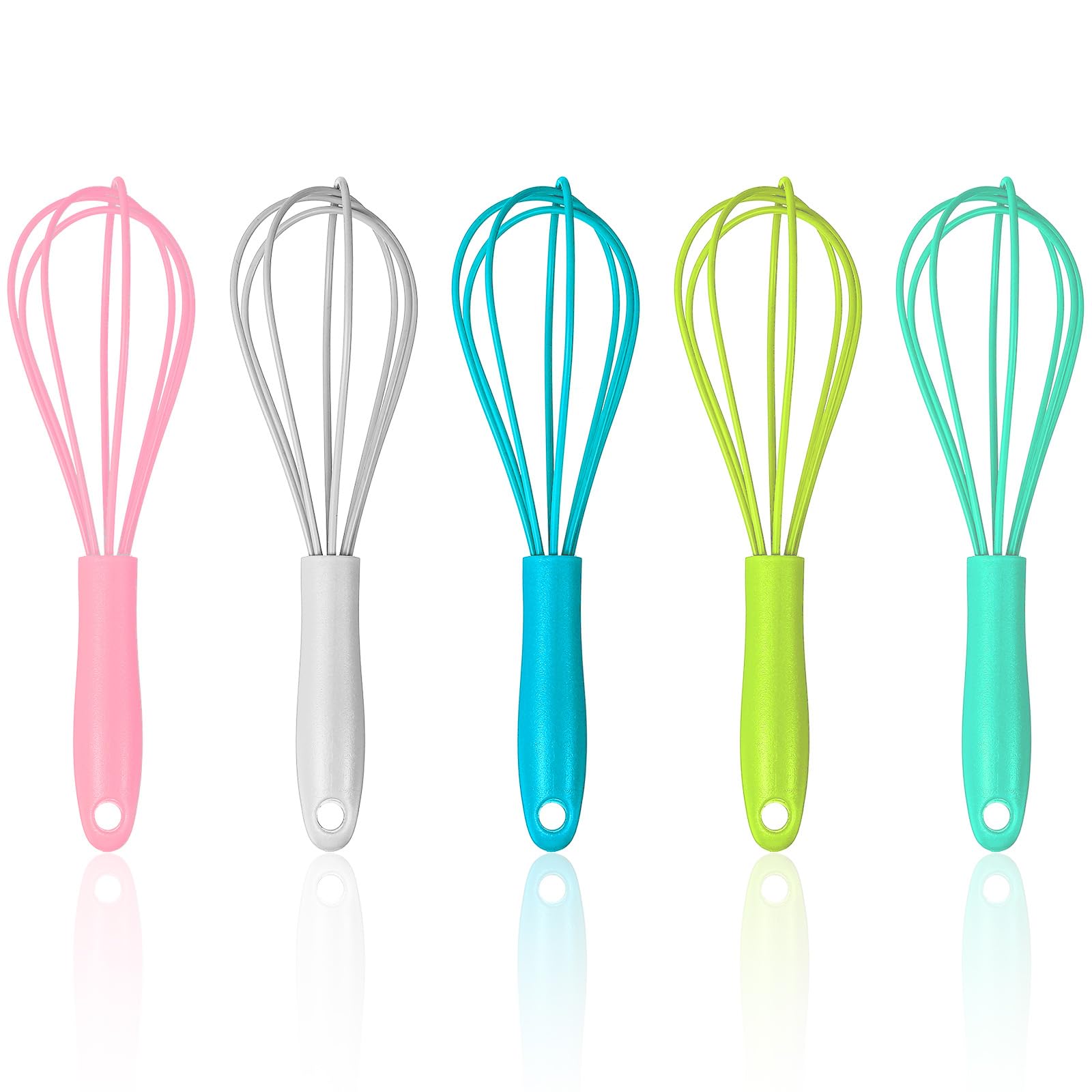 Classicseali 5PCS Silicone Whisk, 17cm Non-Stick Small Whisk