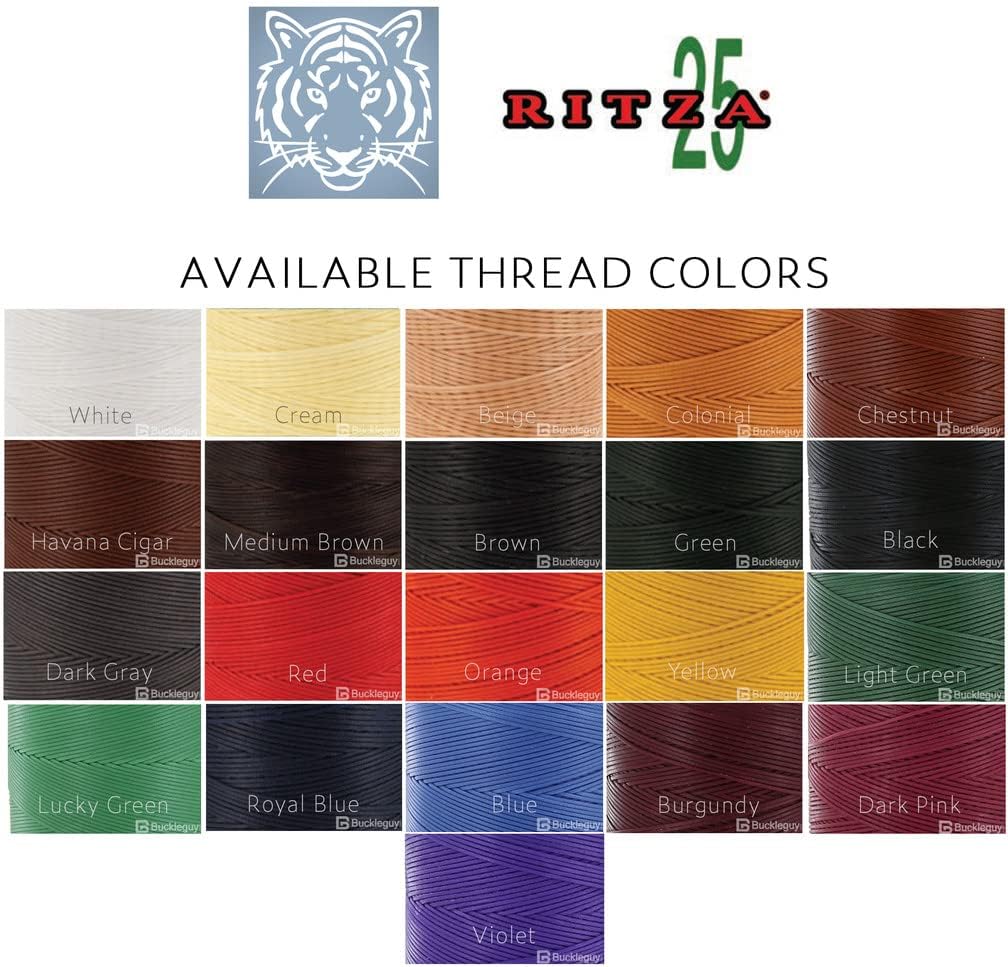 Ritza 25 Tiger Thread, Waxed Polyester, White, 1.0mm - 50 Meters