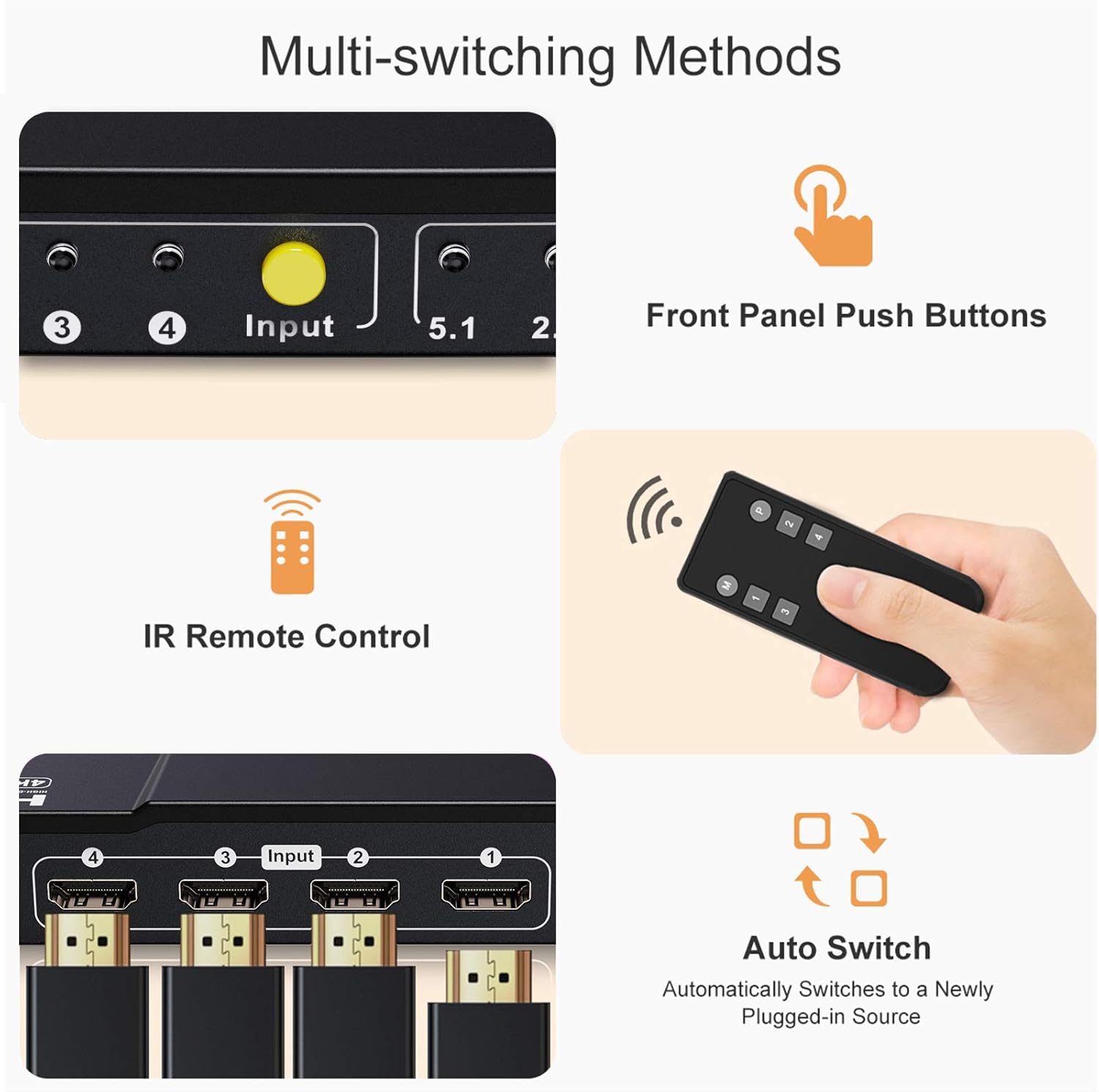 New Deal 4 Port HDMI Switch 4K@60Hz, TESmart HDMI Switch Box 4 in 1 Out Automatic with Extractor Optical Audio Out, for TV, Game Console, Home Theater, Meeting System Up To 50% OFF 4 Port HDMI Switch 4K@60Hz, TESmart HDMI Switch Box 4 in 1 Out Automatic with Extractor Optical Audio Out, for TV, Game Console, Home Theater, Meeting System