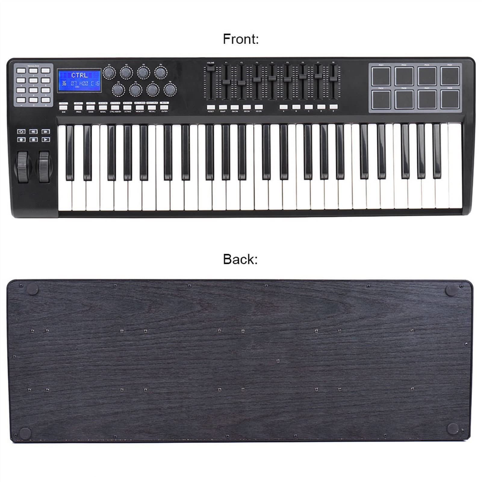 Tragbare Klavier 49 Tragbare 49-Taste USB Midi Tastatursteuerung 8. RGB Bunte Hintergrundbeleuchtete Trigger-Pads MIDI Klaviatur