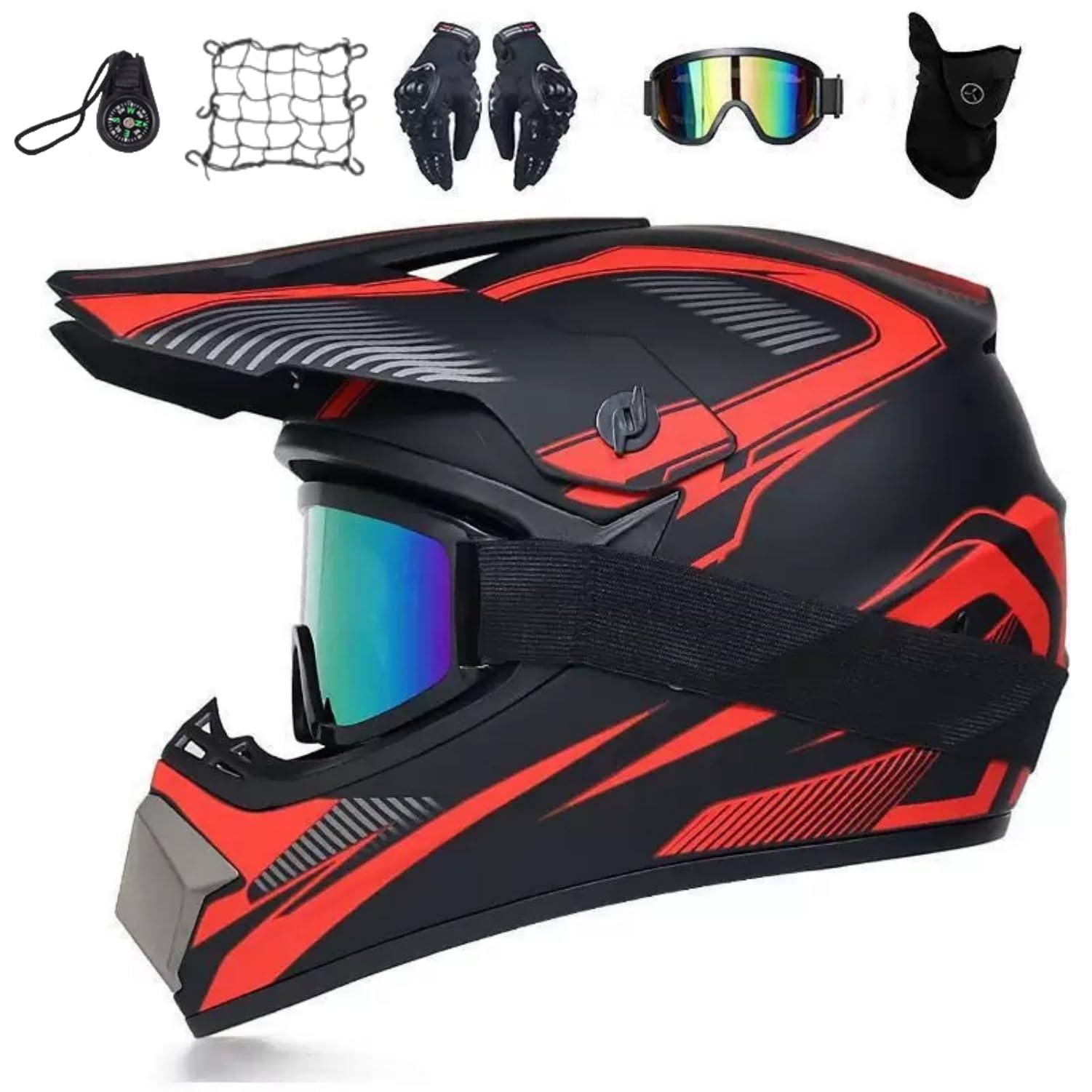 Casco Motocross Bambino - Casco da Cross per Bambini 3-10 Anni, Casco Integrale MTB con Mentoniera Removibile, Casco Moto Bambino Sicuro per Quad e Scooter (SpiderMan/Design Personalizzato)