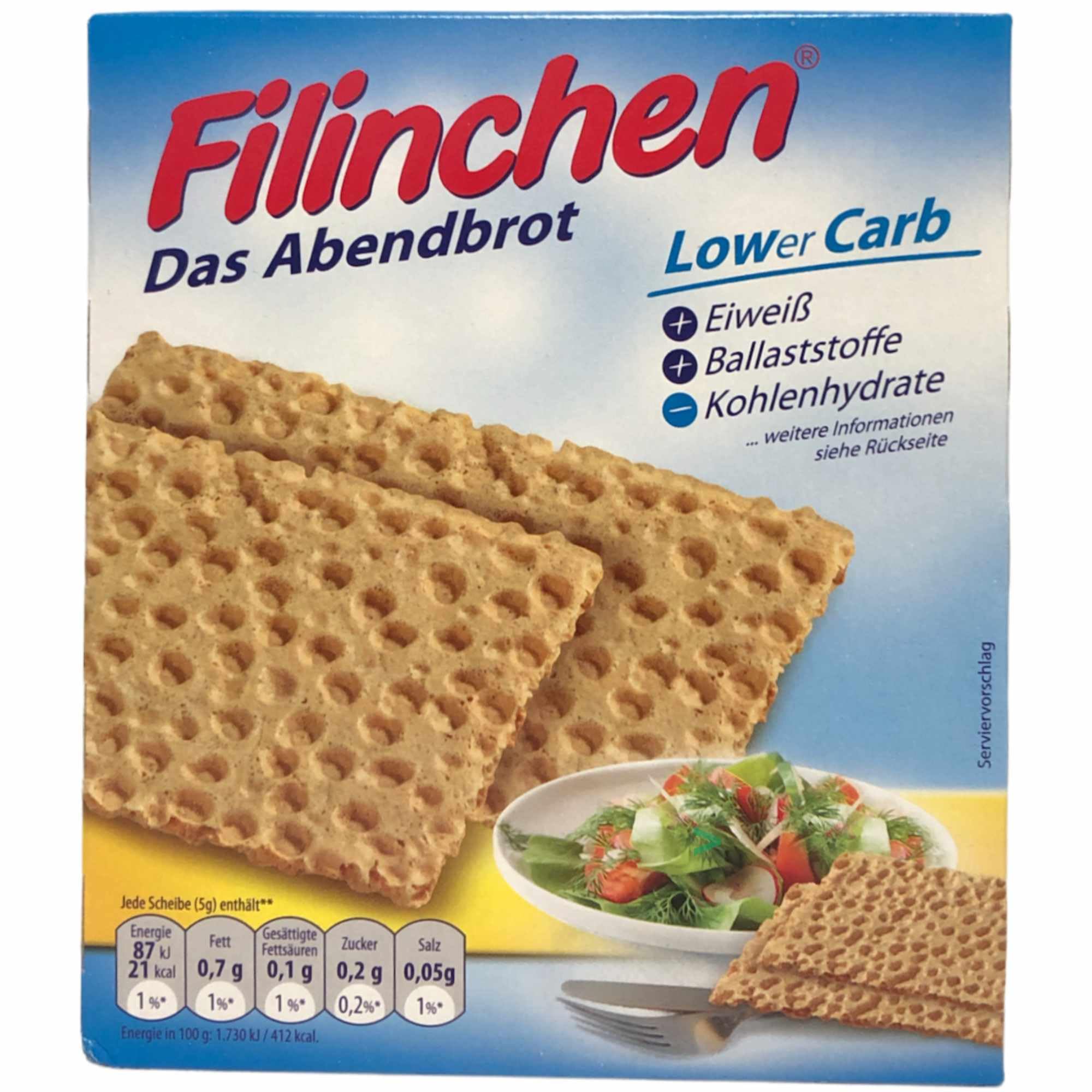 Filinchen das Abendbrot Low Carb Knusperbrot 3er Pack (3x100g Packung) + usy Block