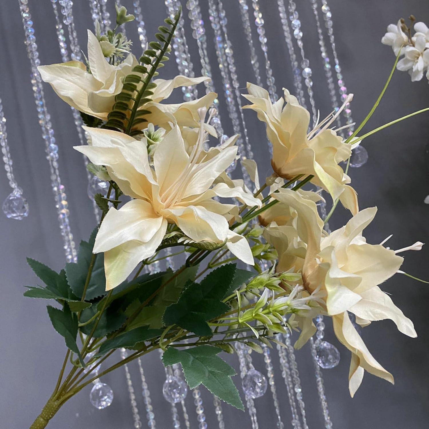YATUOPNG Artificial Plant In Pot-Artificial Water Grass Lily Bouquet Champagne(Champagne)