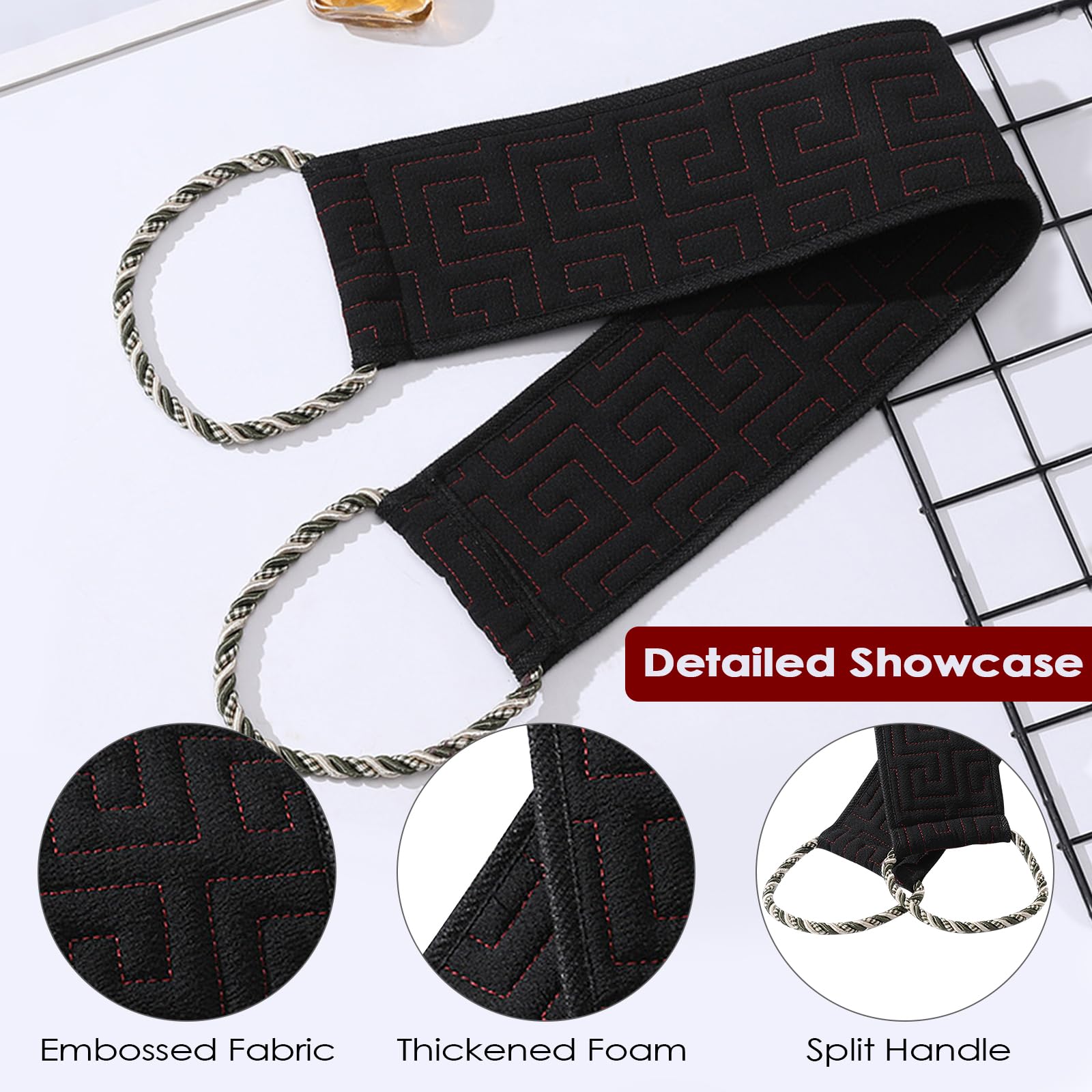 MeoZynxadril Sangle Lave Dos, Double Tranchant Brosse Douche, Sangle Lave Dos Exfoliant, Brosse Dorsale Murale, Serviette Exfoliante, Pour Le Lavage