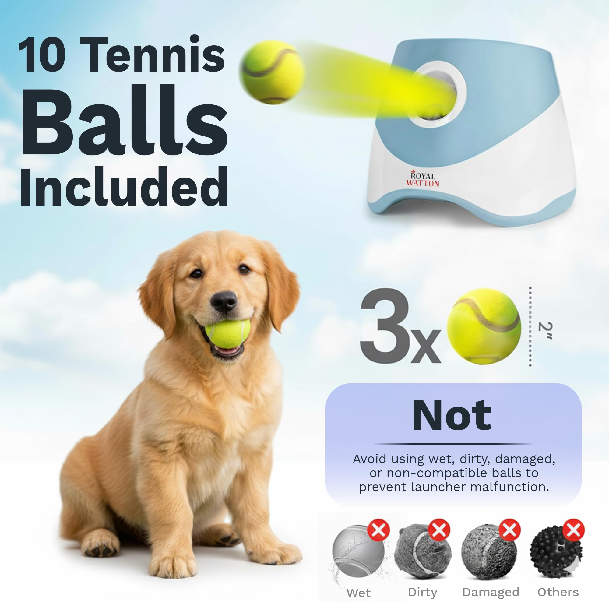 Automatic Ball Launcher for Dogs with 10 Tennis Balls (2 inch), Dog Ball Launcher with 3 Range Modes (10/20/30ft), Rechargeable Dog Balls Thrower for Small-Medium Dogs,Indoor/Outdoor Pet Fetch Machine - image 6