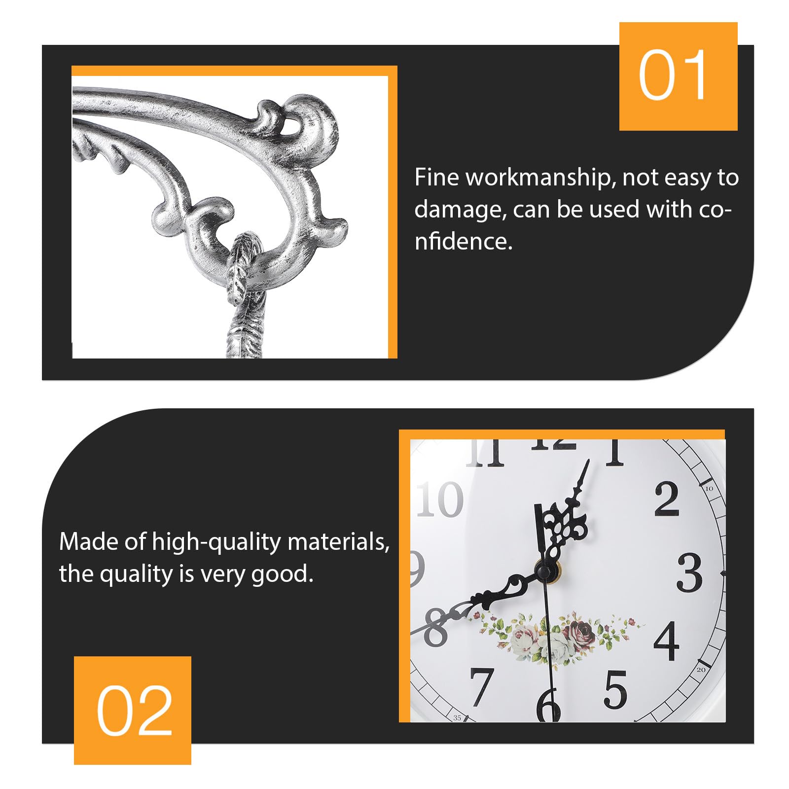 Adorainbow Horloge Murale Double Face Rétro Blanche Rotation 360 Degrés et Grands Chiffres, Design Créatif en Verre et Plastique pour Salon ou Chambre