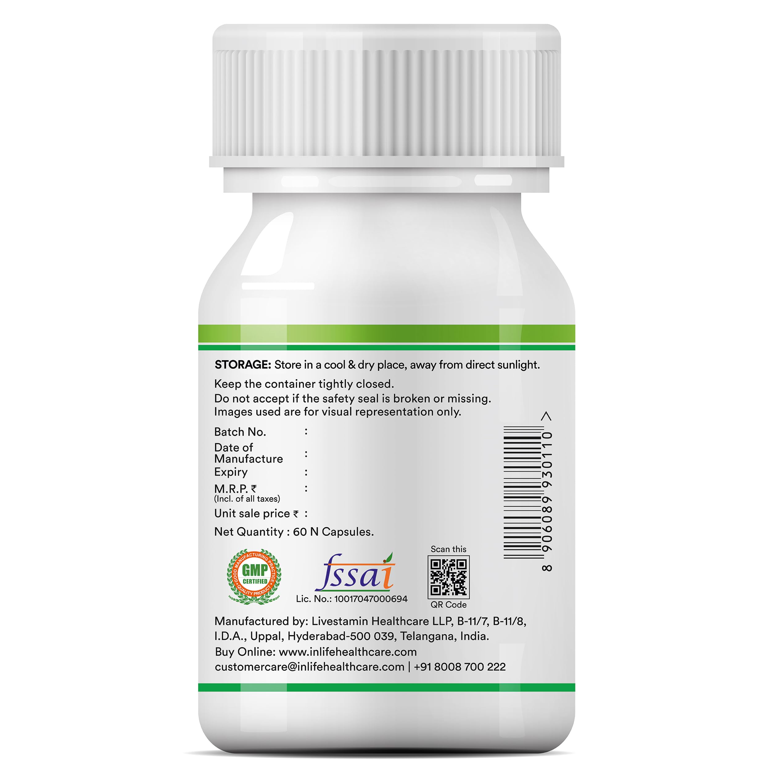 INLIFE Prebiotic and Probiotic Supplement with FOS, 60 Capsules — Amazon image 4