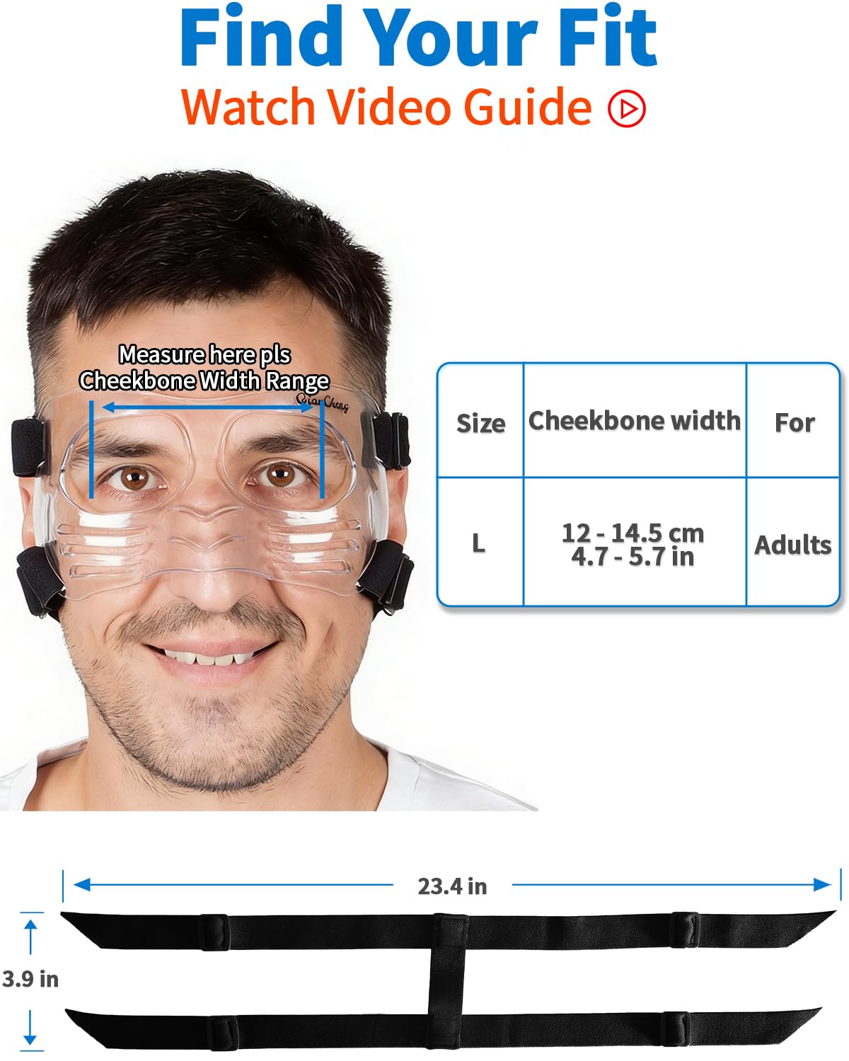 QianCheng Protection du nez et du visage avec rembourrage en silicone LX