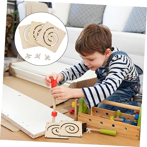 Miniatura 4 de EXCEART Juego de 3 juegos de garabatos de madera con astillas de madera, juguetes de madera sin terminar, rebanada de madera en blanco para