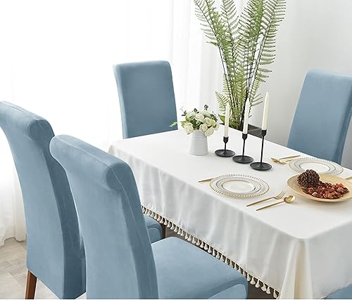 Miniatura 4 de Wangle Fundas elásticas para sillas universales, ajustadas, para sillas de comedor, fundas de terciopelo para el hogar, cocina, comedor, boda, juego