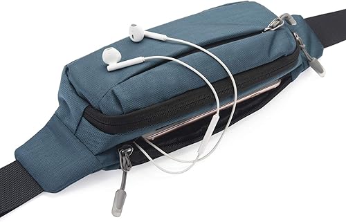 Miniatura 9 de USHAKE Riñonera con extensor para hombres o mujeres, tamaño mediano, bolsa de cintura con 3 bolsillos con cremallera, correas ajustables para