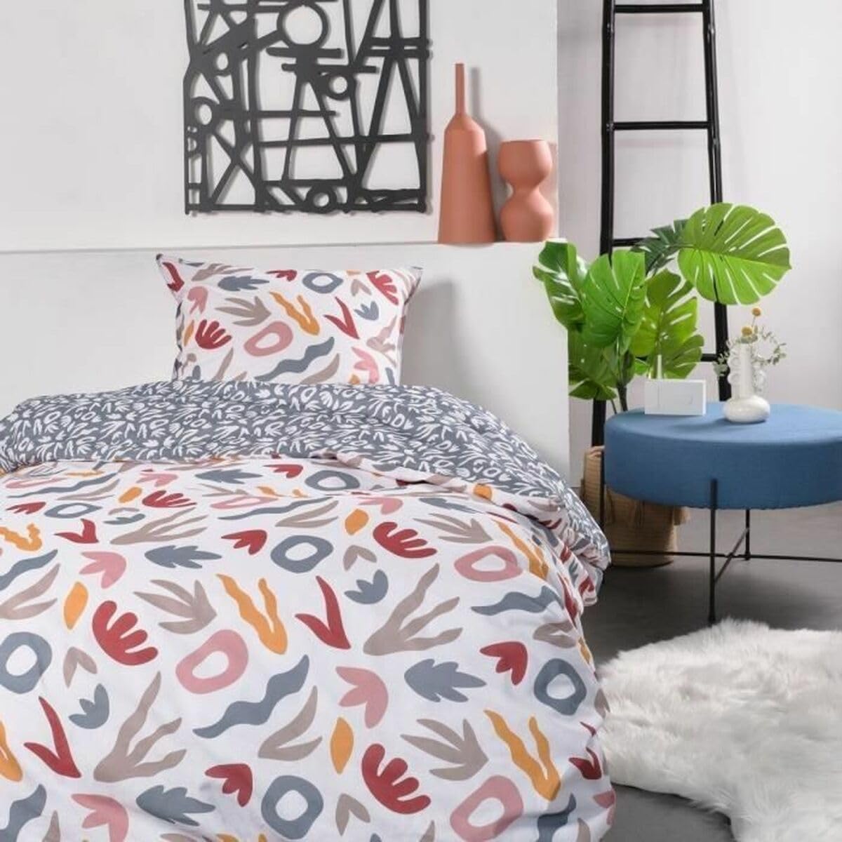 Parure de lit 240x220 coton 57 fils Today Sunshine au tissage supérieur