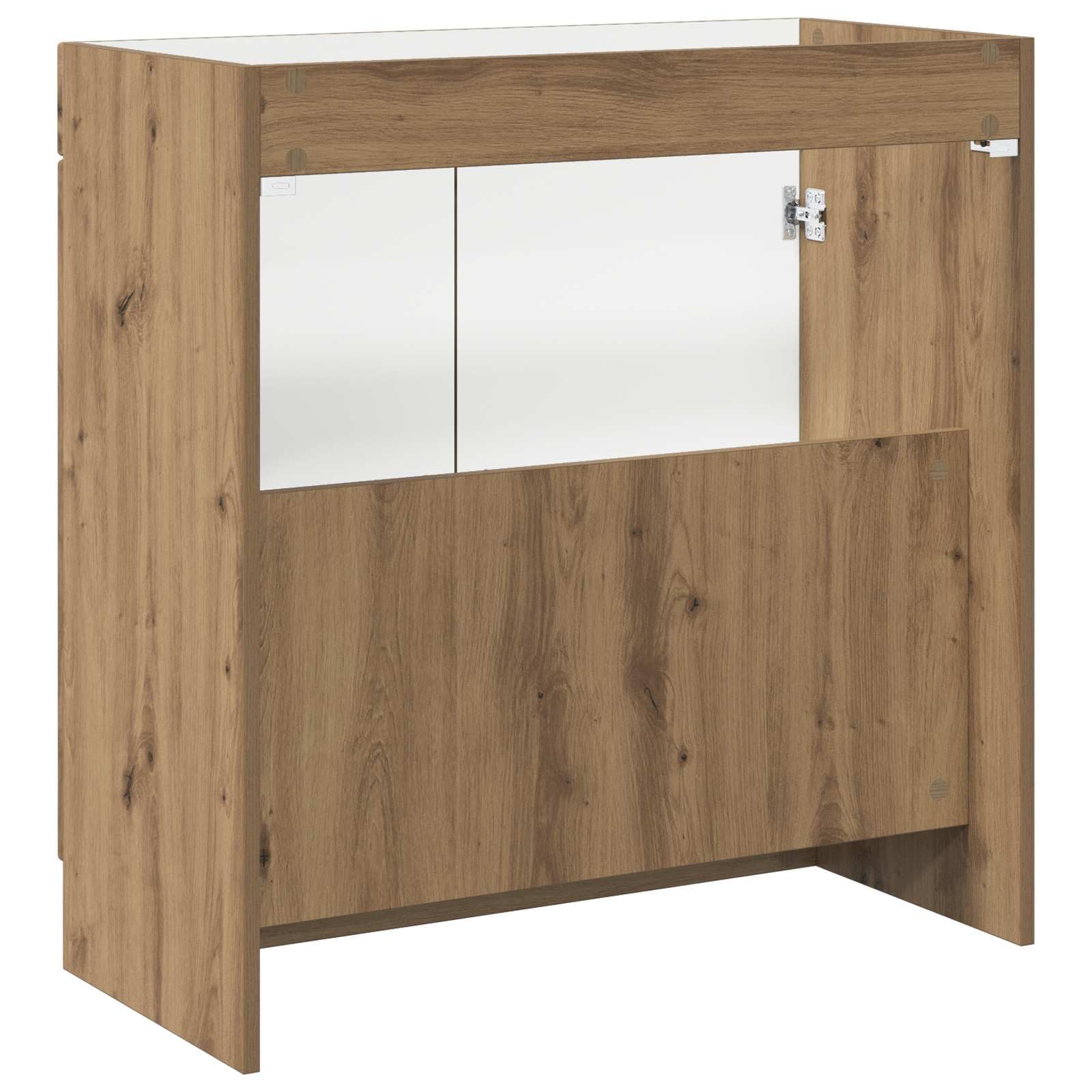 Mobile sottolavabo in rovere Artisan, 56 x 37,5 x 81 cm, in legno, con ante a pendente, maniglie a bottoni, nero, 1 set per bagno
