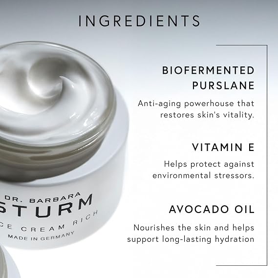Face Cream Rich 1.7 Fl Oz, Deeply Hydrating Anti Aging Face Cream, Firming Moisturizer for Dry Sensitive Skin, Luxury Skincare By Dr. Barbara Sturm