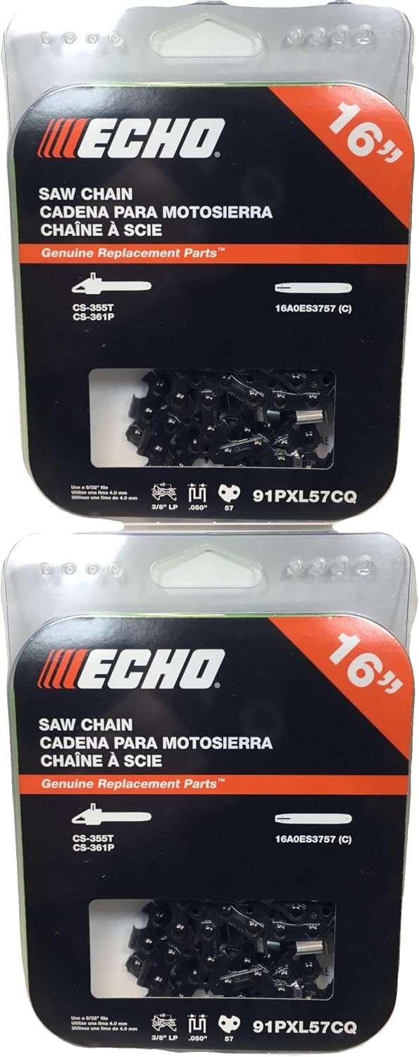 2 PK Genuine Echo 91PXL57CQ 16" .050" 3/8" Low Pro 91PX Chainsaw Chain Loop