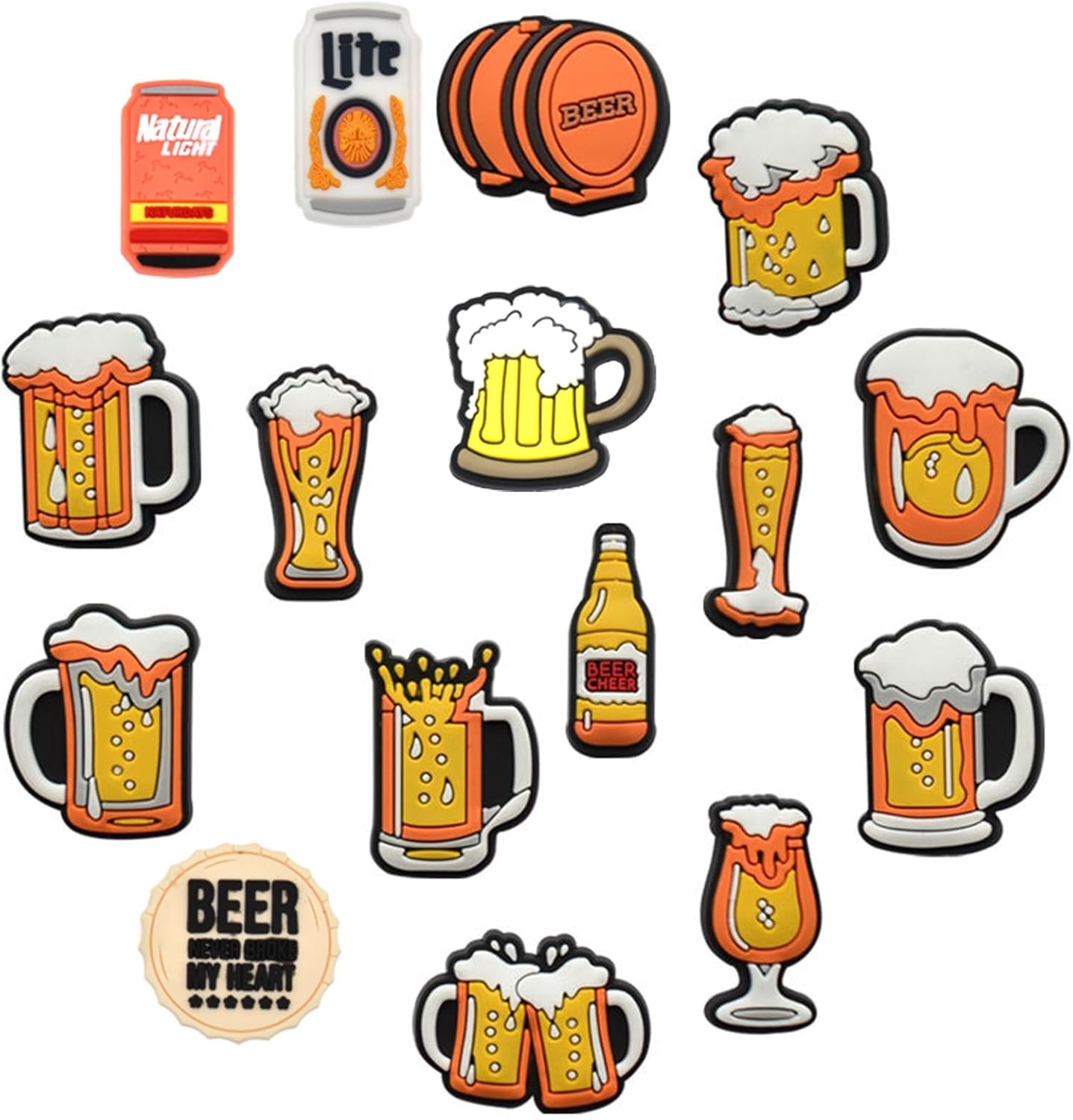 Amazon.com: Gliquran 16 PCS Beer Shoe Charms Pack,Alcohol Widgets for ...