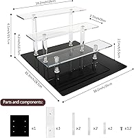 Vista 5 de ELEGANTLIFE Soporte elevador de acrílico – Estante transparente de 4 niveles para Funko POP, Amiibo, figuras, coleccionables, cupcakes, perfumes