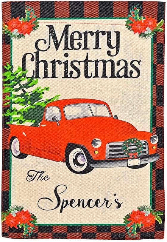 Christmas Decoration for Home Garden Santa Claus Hanging Flag Christmas Ornament Happy (Color : B Size : 4834cm)