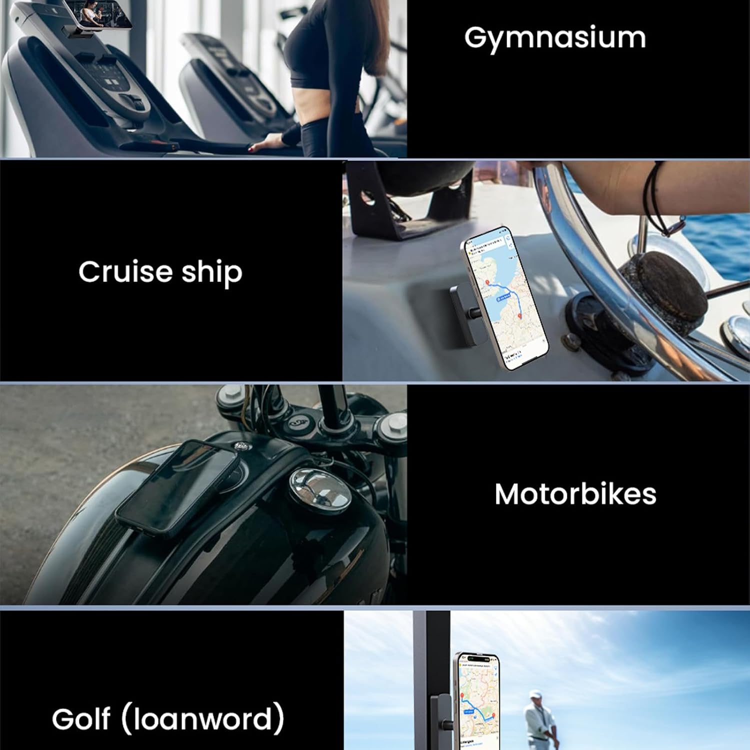 Dual Magnetic Phone Holder for Gym Golf Cart, Attach to Metal Surfaces, Strong Mug N52 Smartphone Mount 360 Rotation for iPhone 17 16 15 14 13 12 Series Handsfree Videos During Exercise