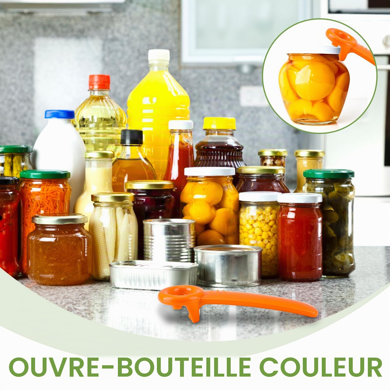 Ouvreur Bocal 2 Pièces Manuel ABS pour Bocaux Boîtes Cuisine Restaurant Bouteilles Canettes