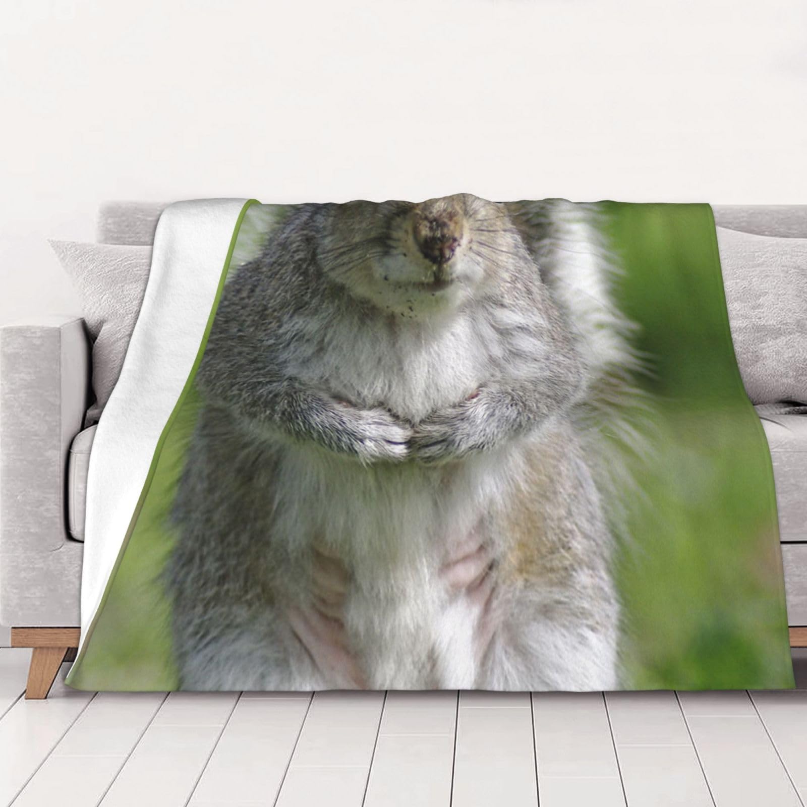 AUBKFELD Squirrel Printed Flannel Blanket 200x150 CM, Soft & Warm Throw Blanket for Sofa/Couch/Bed/Car, Gifts for Audlts Women Men