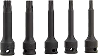 Vista 4 de Genius Tools Juego de llaves de vaso de impacto cuadrado triple Dr. de 5 piezas 3/8" TM-305