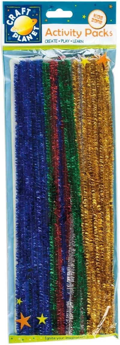 Craft Planet 300 mm Glitter Stem, Pack of 40, Multi-Colour