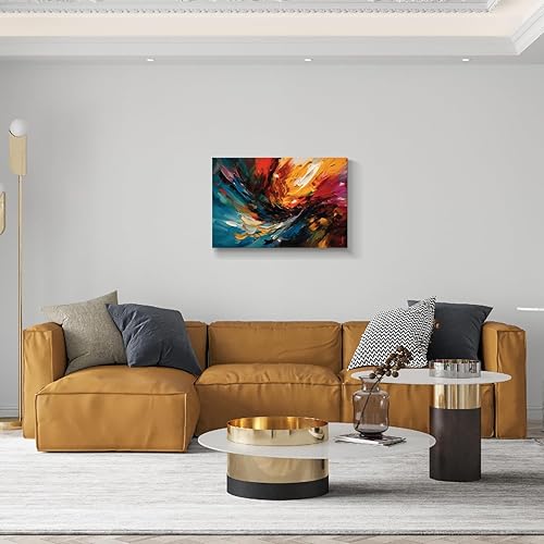 Miniatura 292 de Lienzo artístico para pared, pinturas de arte abstracto, fantasía azul, grafiti colorido sobre fondo blanco; decoración artística moderna para sala