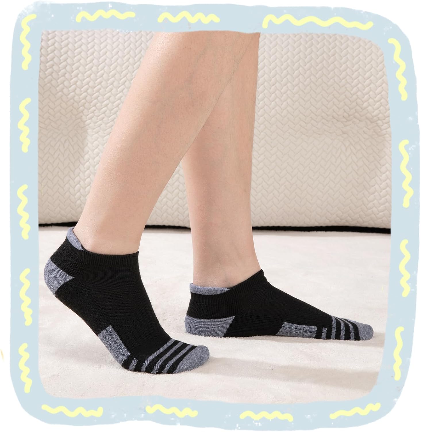 Comfoex 10 Pairs Boys Socks Ankle Athletic Socks For Boys 4-7 7-10 10-12 Years Old With Cushioned Sole - Image 7