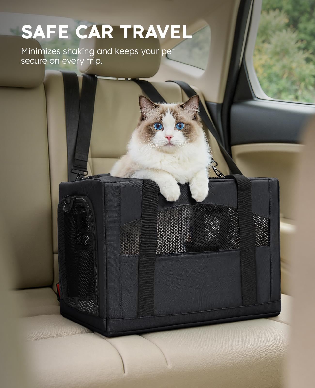 Pecute Transportin Gato, Estructura de Alambre de Acero Engrosado de 5 mm, Transportin Perro Pequeño con Parasol, XL,（Gris Oscuro）