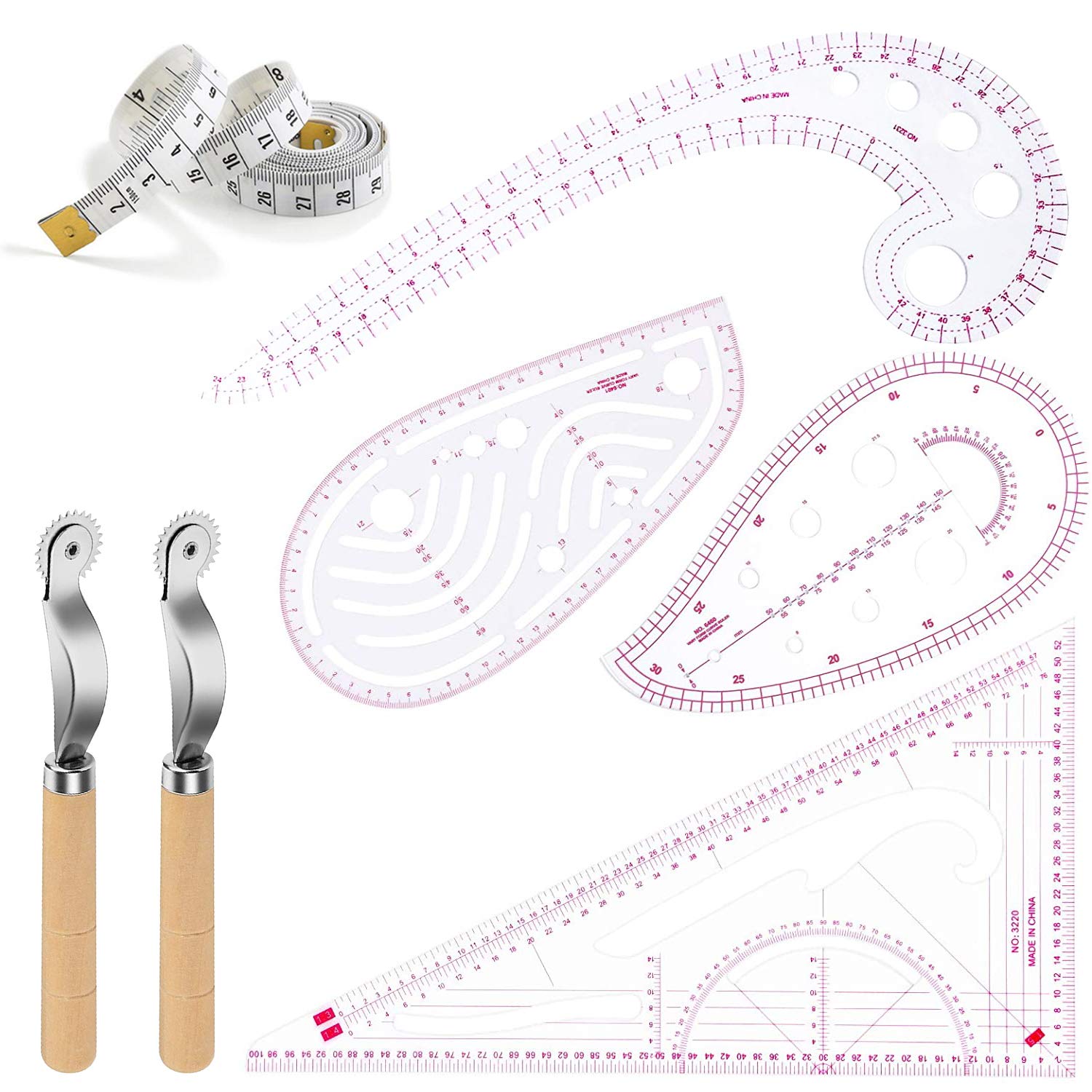 Buy Doris 7 Piece Sewing Ruler Tailor Set Metric French Curve Shaped