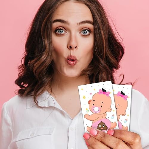 Miniatura 4 de Juego de cartas de rifas para baby shower para niñas, actividad tonta para rompehielos, premios de puerta, decoraciones para baby shower, actividad