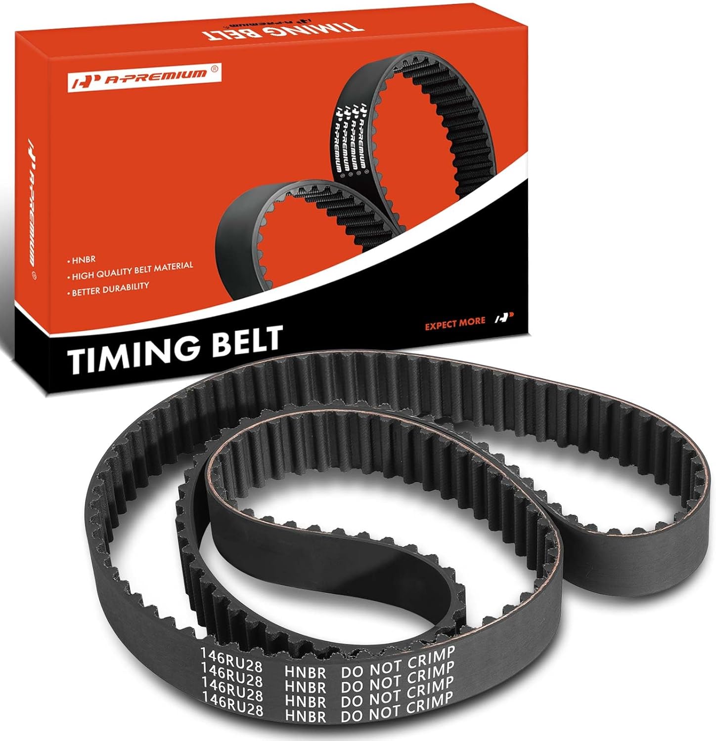 A-Premium Engine Timing Belt Compatible with Jeep, Dodge, Plymouth & Chrysler Cars - Wrangler, Liberty, TJ, Grand Caravan, Neon, Stratus, Sebring, Breeze, Cirrus, PT Cruiser, Voyager, Grand Voyager