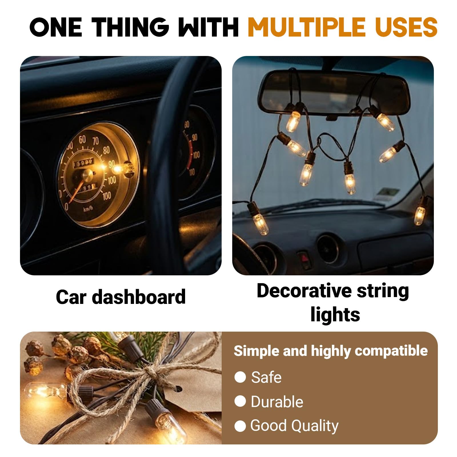 Wcawnlt 10 Piezas Bombilla LED T5 12V W1.2W, Luz Blanca para Tablero de Instrumentos de Auto, Panel de Control Interior, Techo e Iluminación Interior en Automóviles, Camiones, Motocicletas ﻿ — view 6