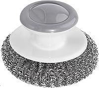 Vista 1 de Onewly 24Pack Estropajo de lana de acero con mango, estropajo de acero inoxidable para limpieza de hierro fundido, platos, ollas, sartenes