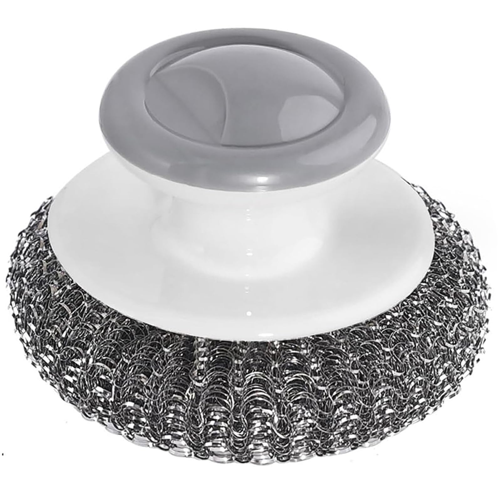 Onewly 24Pack Steel Wool Scrubber with Handle, Stainless Steel Scrubber for Cleaning Cast Iron, Dishes, Stock Pots, Pans, Griddles, Grills