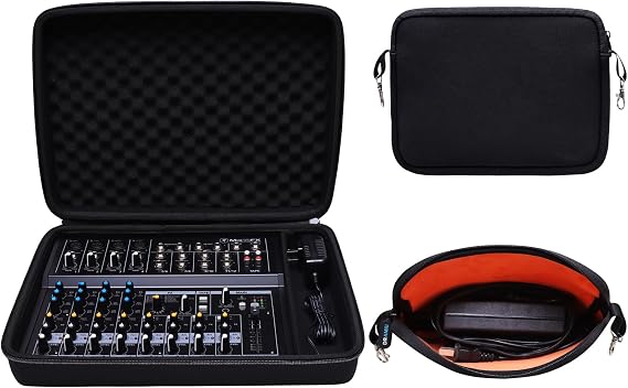 Case for Mackie Mix12FX/Behringer Xenyx 1202SFX 12-Channel Mixer | w/ Small Storage Bag, Hard Travel Protective Case