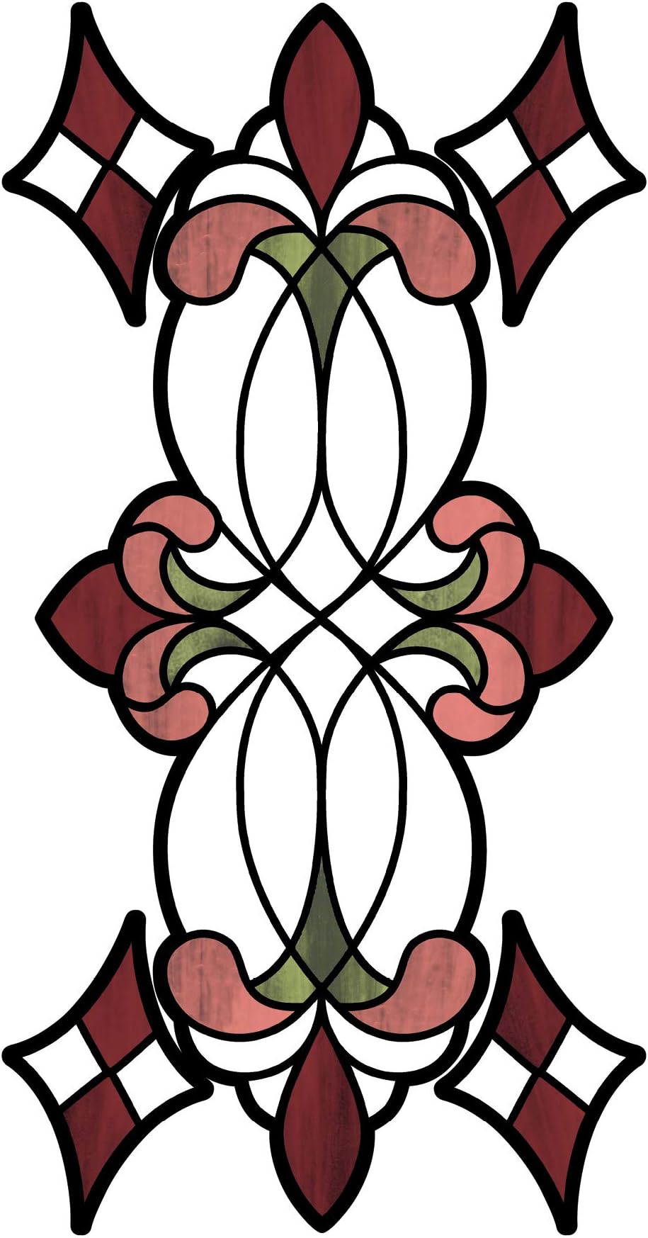 InHome NH2422 Vineyard Stained Glass Decal, Red