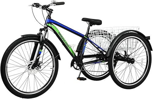 Barbella Bicicleta de montaña para adultos, 7 velocidades y tres ruedas, triciclo de montaña para adultos, triciclo de crucero, triciclo de 242627.5