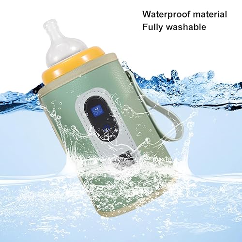 Miniatura 3 de Calentador de biberones USB, portátil de 5 velocidades ajustables para leche materna (verde)