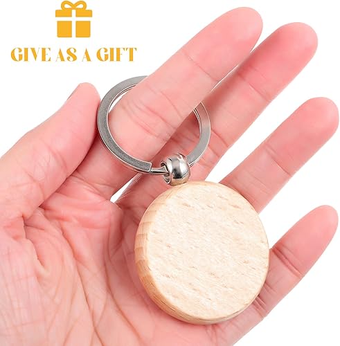 Miniatura 6 de 10 llaveros de madera para grabado en blanco, llavero de madera en forma de rectángulo a granel, juego de llaveros de madera para suministros de