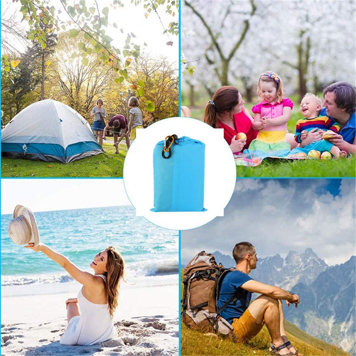 79" x 57" Sand Free Beach Blanket Water Resistant & Sand Proof Beach Mat, Soft Ripstop Nylon Pocket Picnic Blanket with 4 Stakes for Travel, Camping, Hiking and Music Festivals