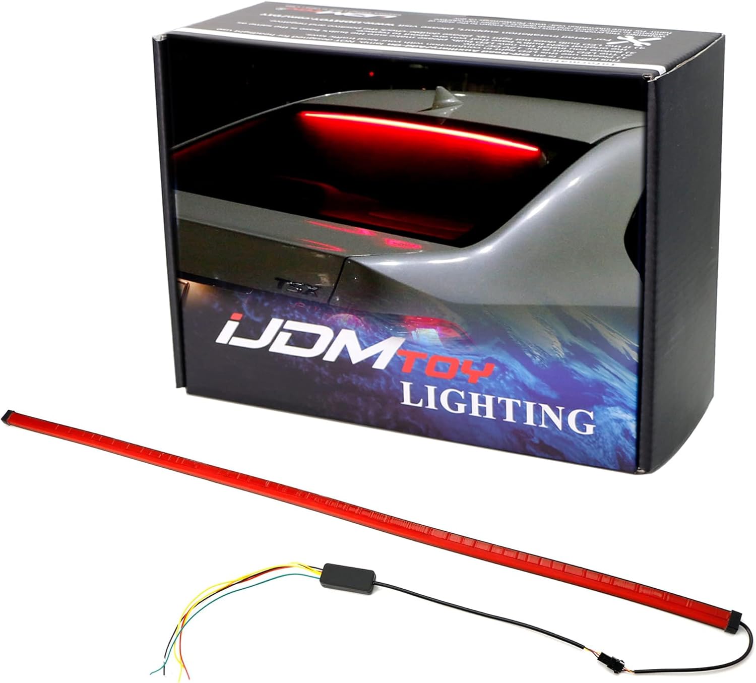 iJDMTOY 36-Inch Flexible Rear Windshield 3rd Brake LED Light Strip w/Sequential Turn Signal Feature, Just Like A7, 6 Series, Model-S Style Full Roofline LED Brake
