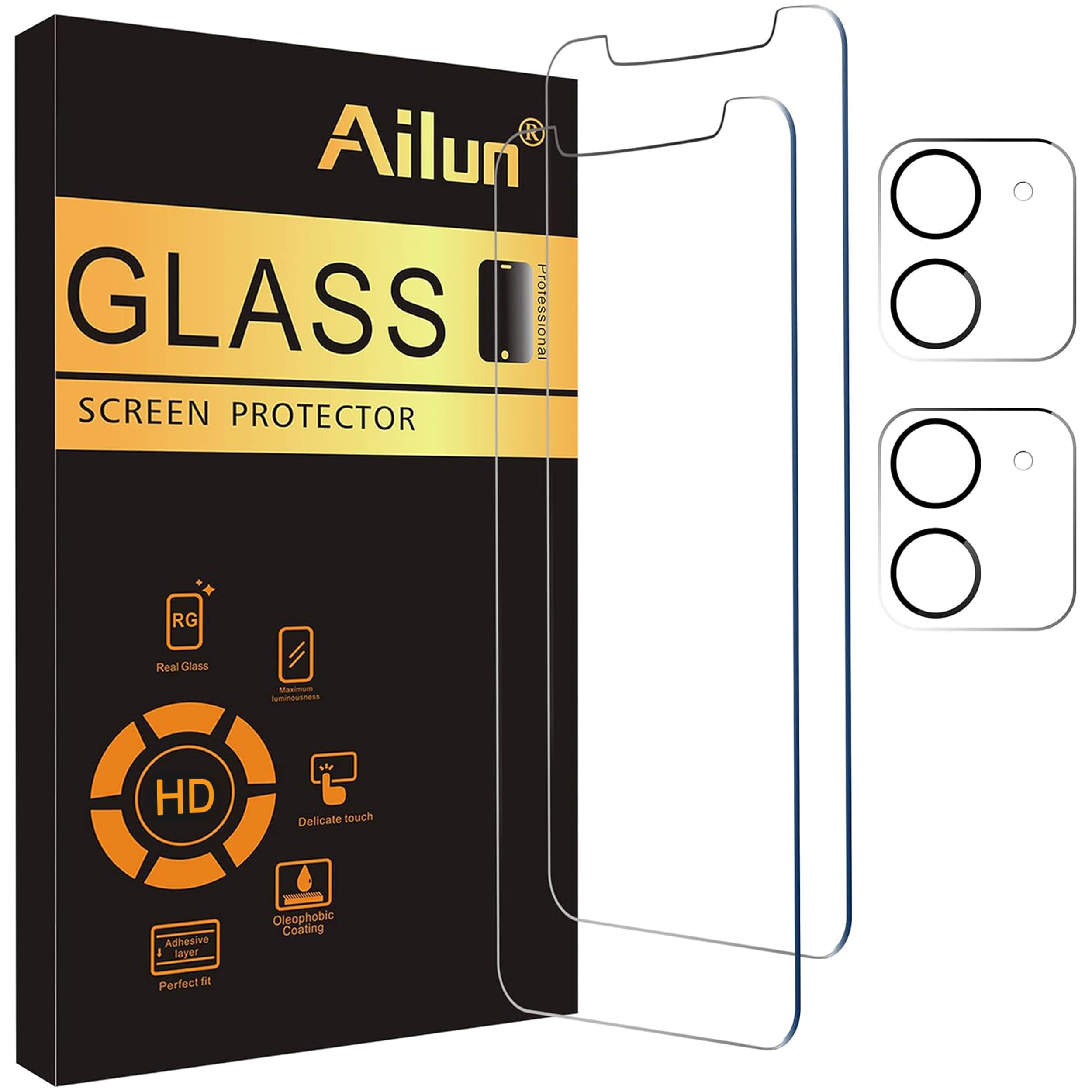 Photo 1 of Ailun Screen Protector + Camera Lens Protector for iPhone 11, 2+2 Pack
