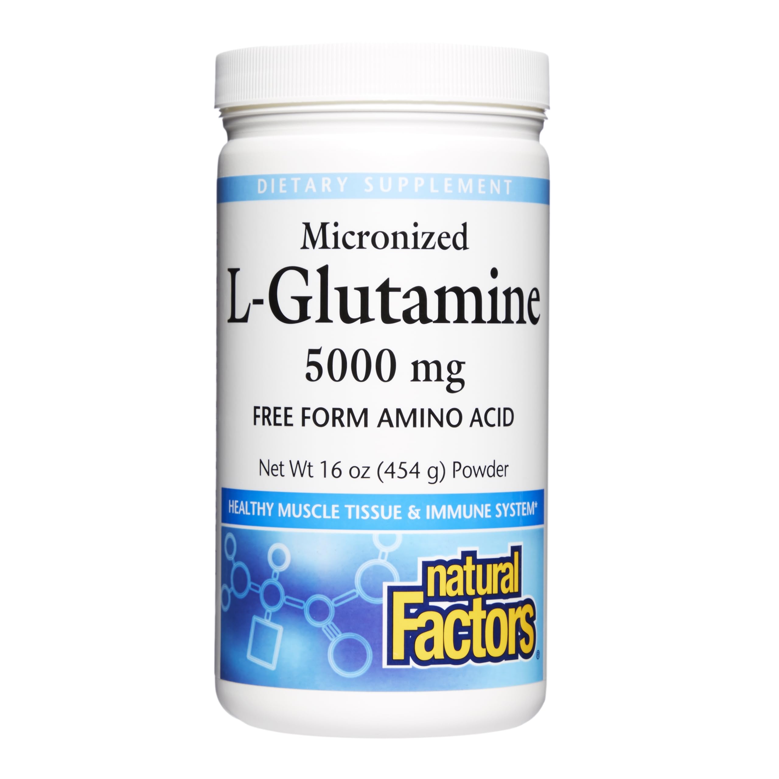 Natural Factors Micronized L-Glutamine Amino Acid 5,000 mg, 90 Servings 1 Pound (Pack of 1)