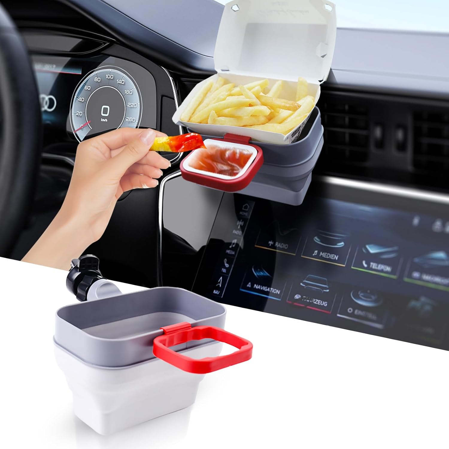 Gliry Car Vent Sauce Holder,Sauce Holder for Car,Foldable