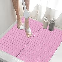 Vista 12 de Tapete de ducha antideslizante para bañera y ducha, 236 ventosas con orificios de drenaje, secado rápido, lavable a máquina, agarre adicional