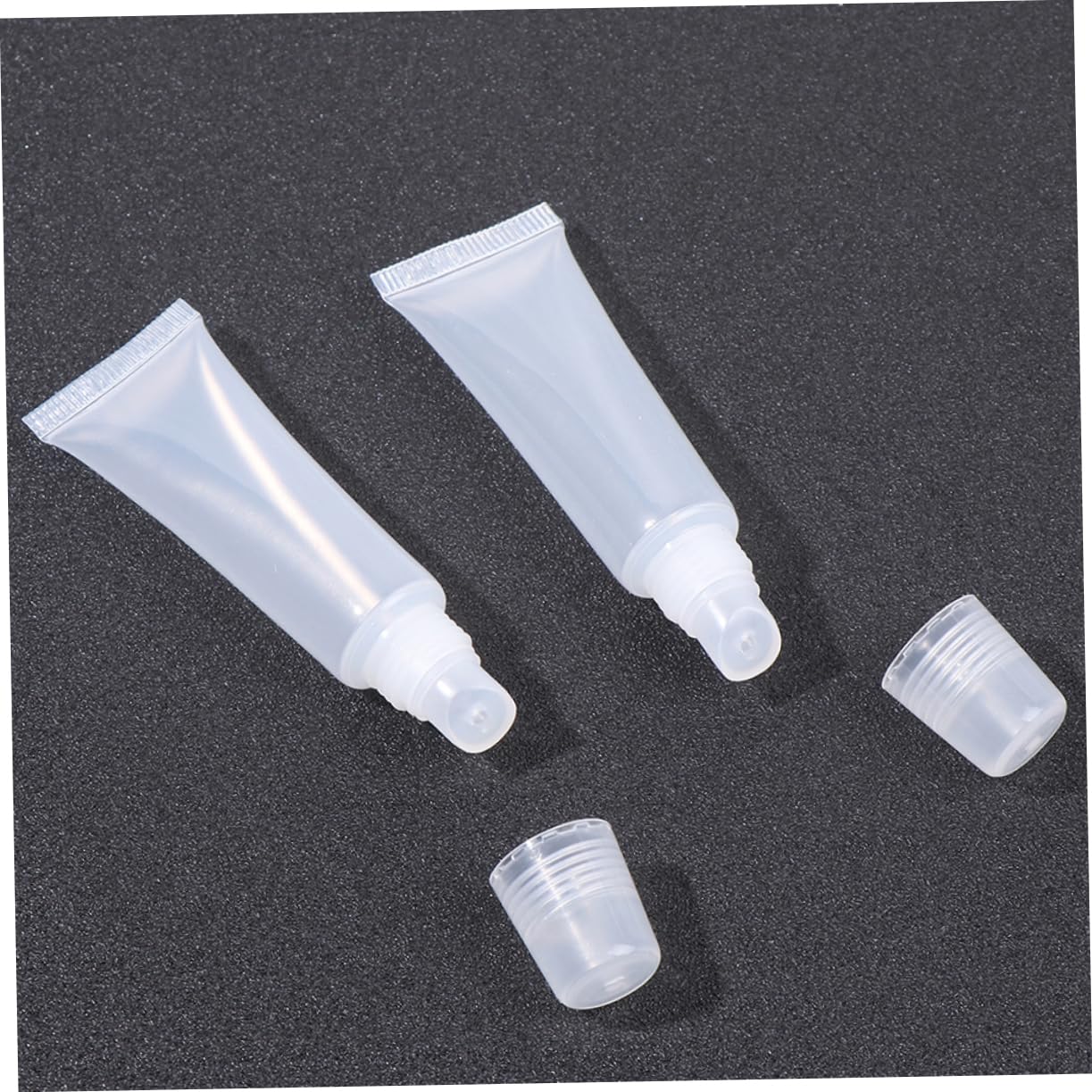 TOVINANNA 60pcs Lip Gloss Tube Clear Lip Balm Cosmetic Container Squeeze Lip Gross Empty Lip Gloss Balm Tubes Empty Refillable Tubes Mini Containers Packing Tubes Filling White Oblique Mouth