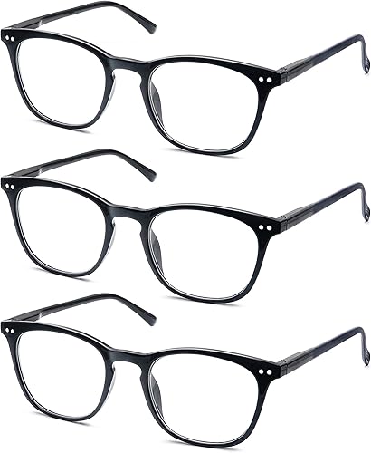 Miniatura 8 de Gafas de lectura para mujeres y hombres, elegantes lentes de lectura 1.0 con marco ligero para leer, paquete de 3 unidades, negrotortugatransparente